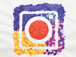 Instagram logo made by thousands of colorful circles